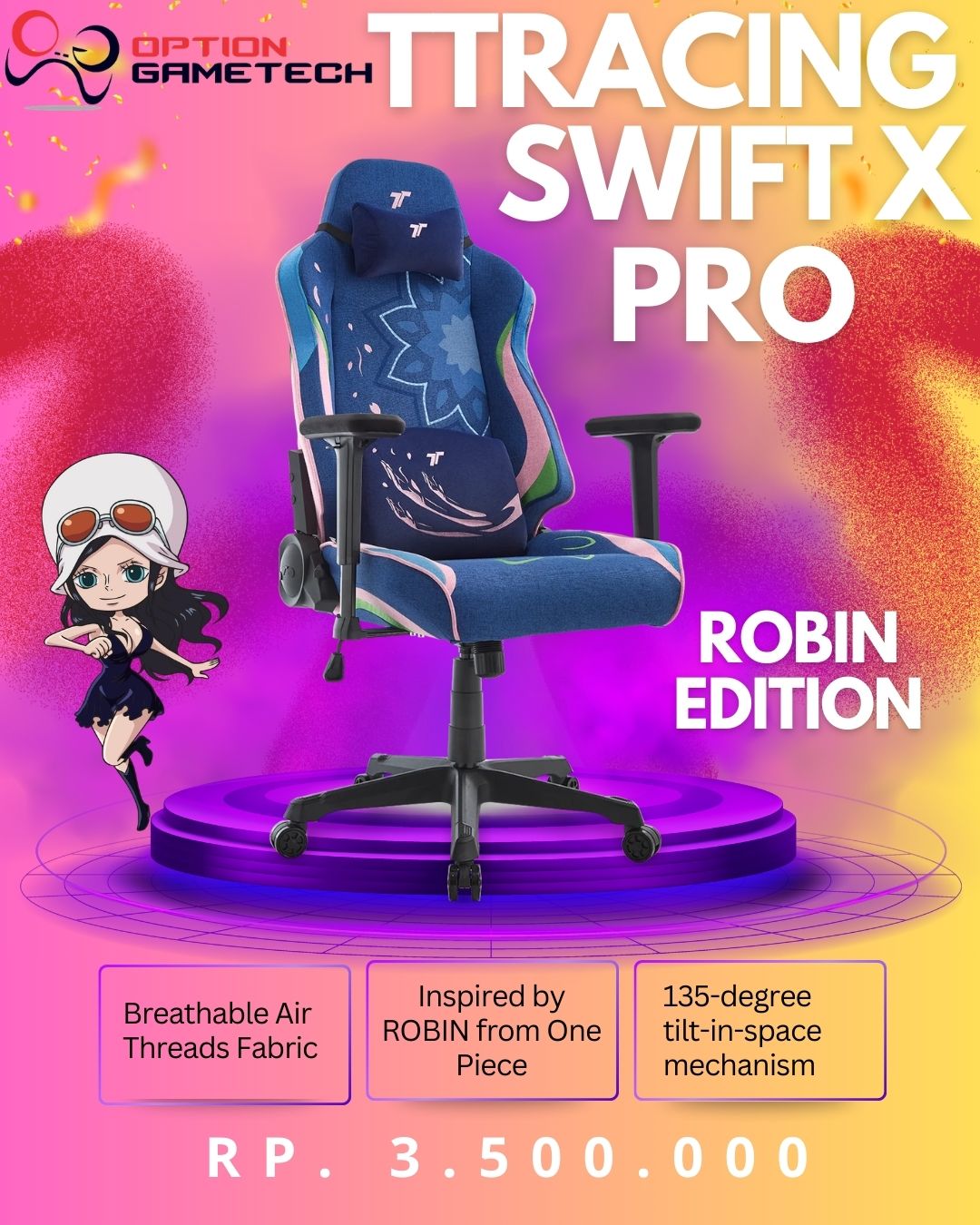 KURSI TT RACING SWIFT X PRO ROBIN EDITION