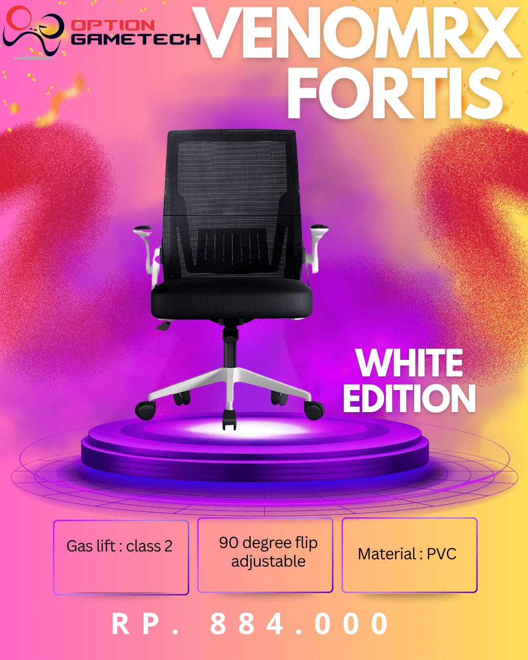 KURSI VENOMRX FORTIS WHITE EDITION
