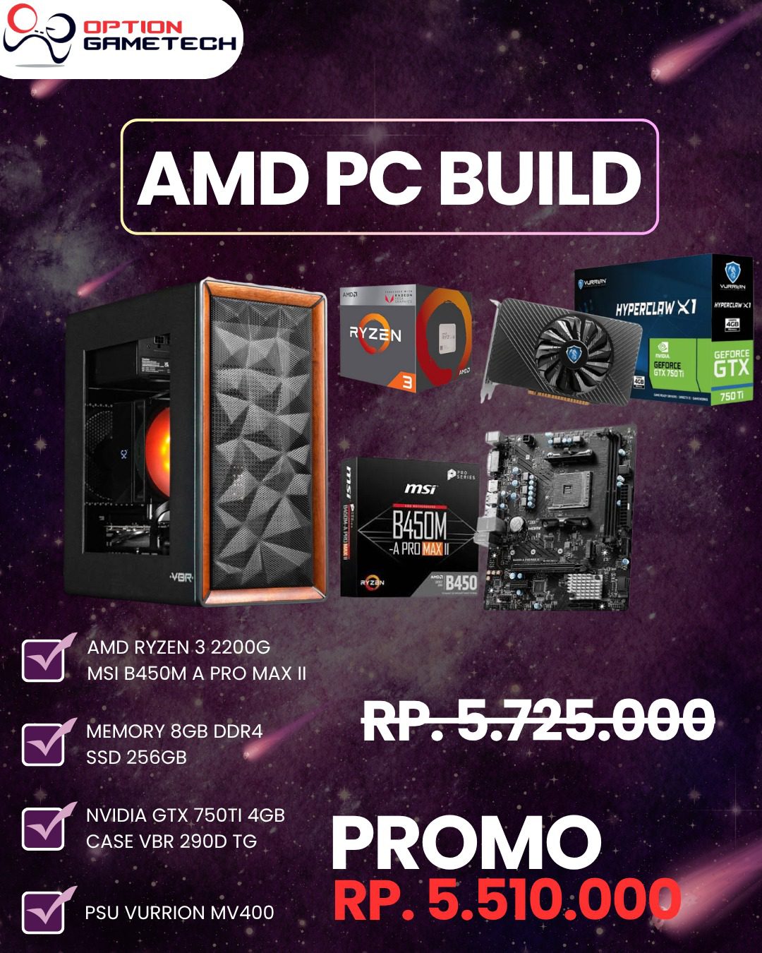 PC Gaming Budget AMD Ryzen dan GTX 750 Ti