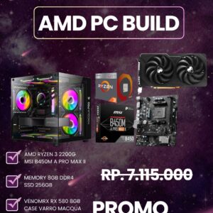 PC Gaming AMD Ryzen 3 2200G & VenomRX RX 580 8GB