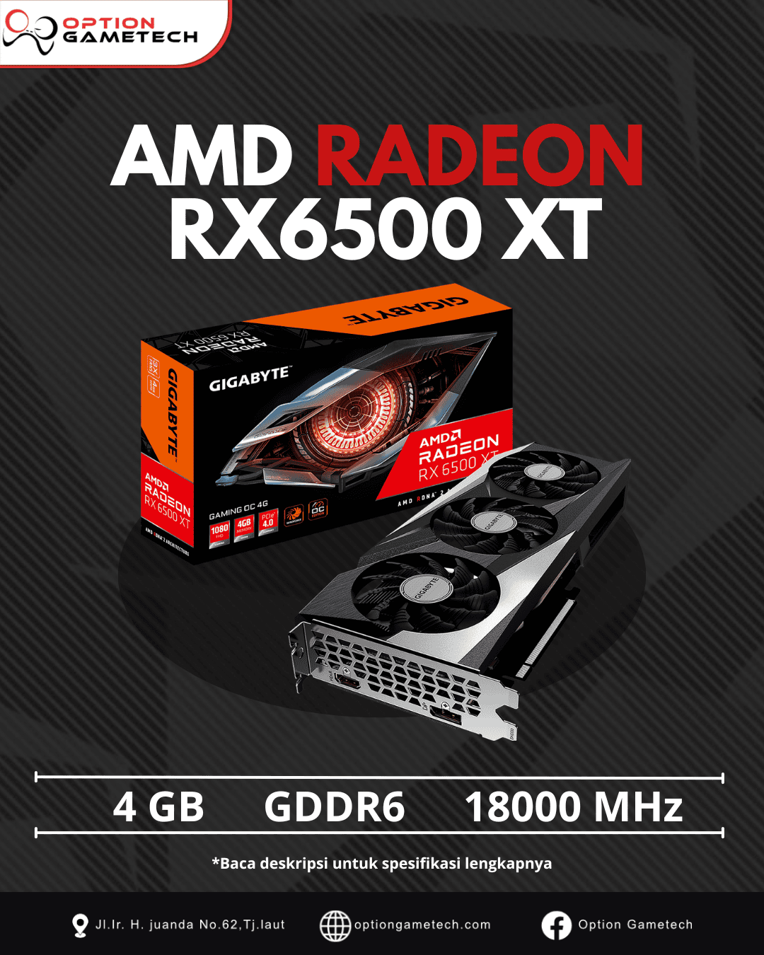 GIGABYTE RX6500 XT 4GB