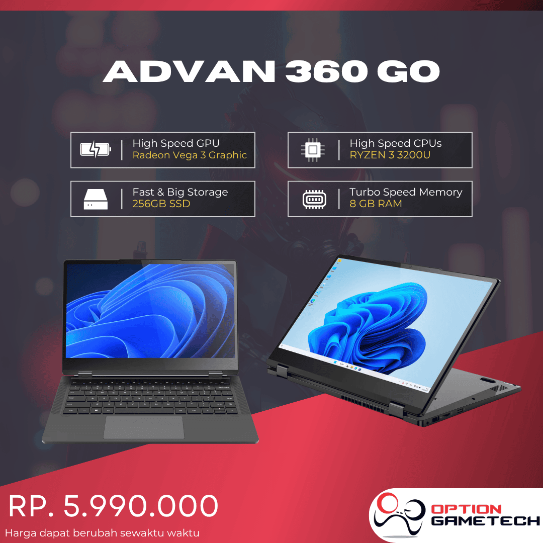 ADVAN 360 GO | RYZEN 3 3200U-8GB RAM-256GB SSD |